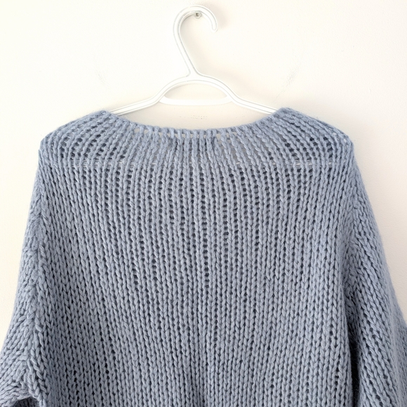 Mohair-blend Cozy Chic Women's Loose-knit Blue Sweater ~ Size Large - Picture 6 of 9